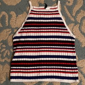 Multi color Ribbed Halter Top